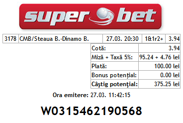 Bilete Hunter 27.03.2014  Steaua - Dinamo